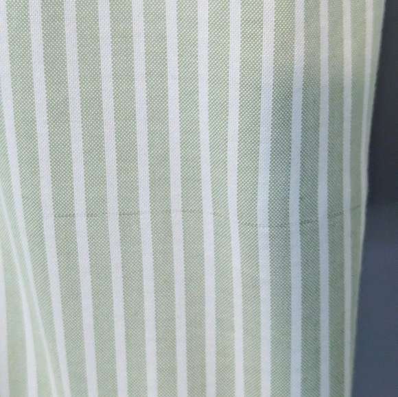 Stafford men's dress shirt wrinkle-free light green and cream stripes size 17 - Picture 3 of 6